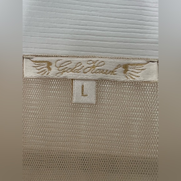 Gold Hawk Satin Blue with Lace Embelishment Tank Top Sz L - Picture 5 of 7